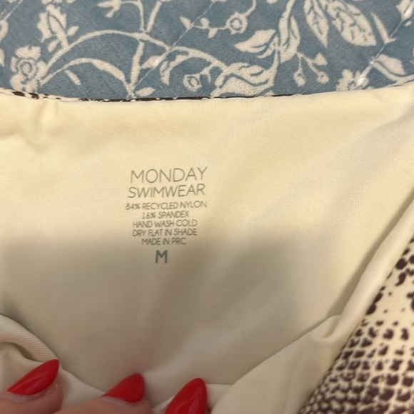 Monday Swimwear snake print bikini. Size medium - Picture 3 of 6